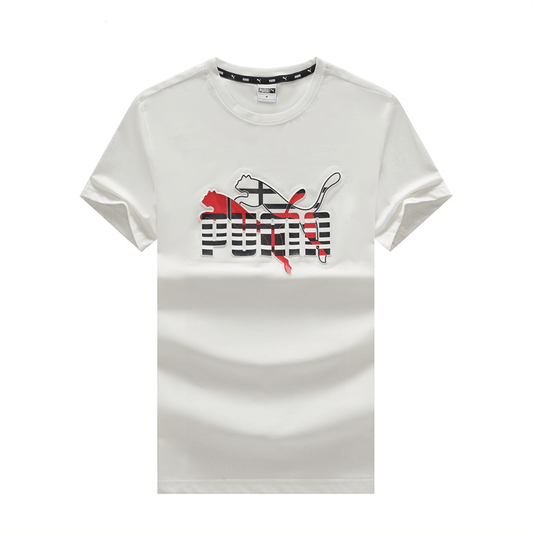 Pm Run Favourite Graphics Multicoloured Logo T-Shirt - White - Obeezi.com