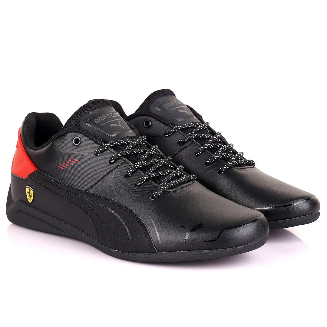 PM Side Ferrari Logo Drift Cat Delta Sneakers-Black Red - Obeezi.com