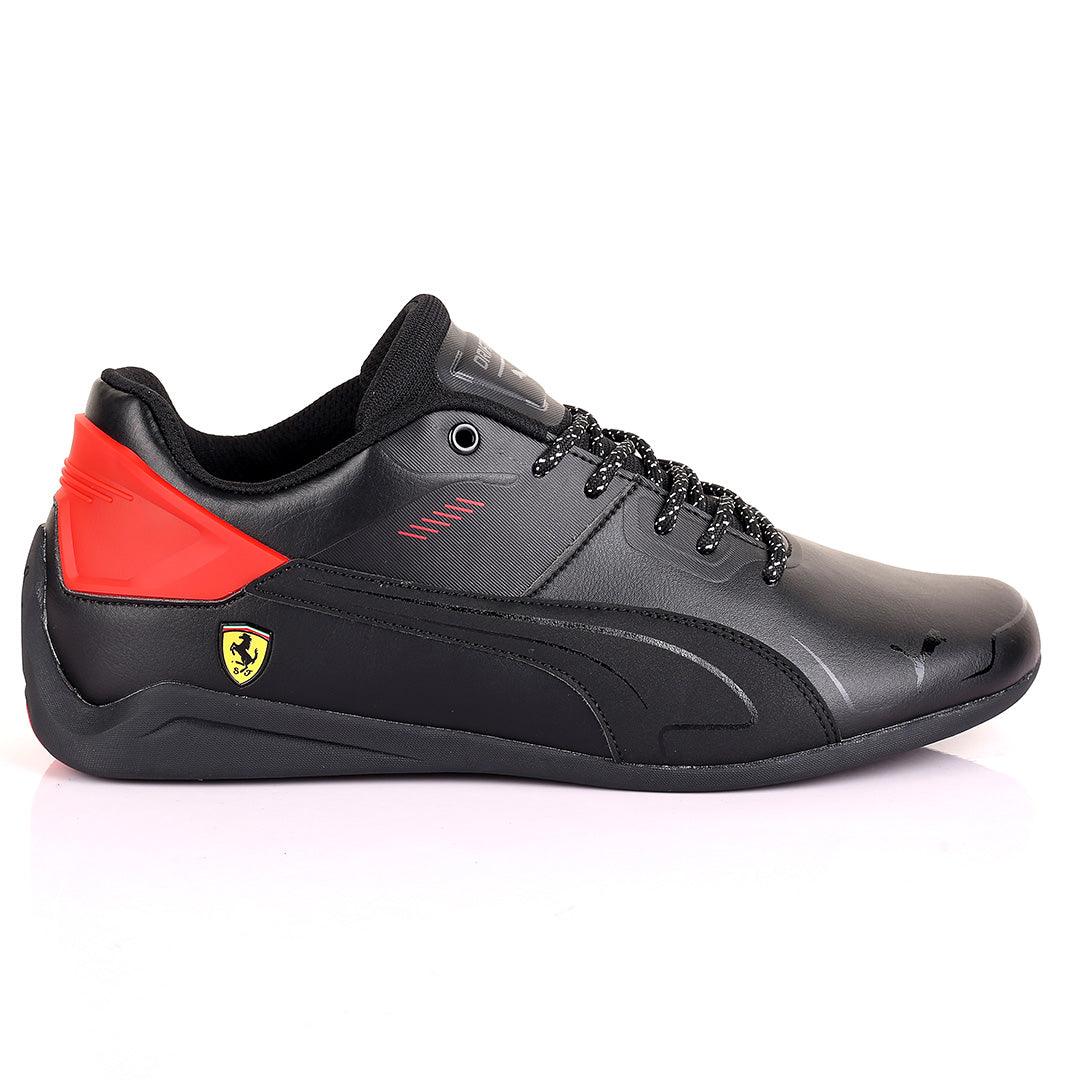 PM Side Ferrari Logo Drift Cat Delta Sneakers-Black Red - Obeezi.com