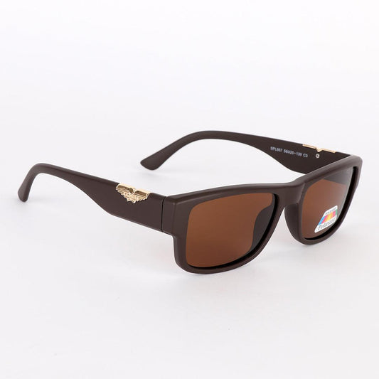 Police Polarized Gold Metal Brown Sunglasses - Obeezi.com