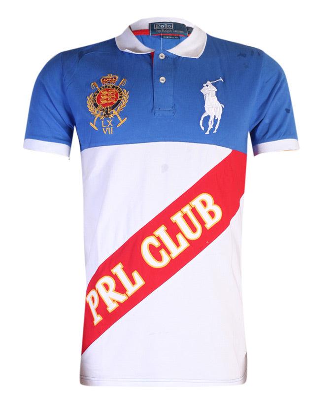 Polo Ralph Lauren Ciub Slanted Bar Blue White Red T-Shirt - Obeezi