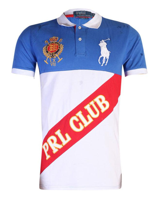 Polo Ralph Lauren Ciub Slanted Bar Blue White Red T-Shirt - Obeezi