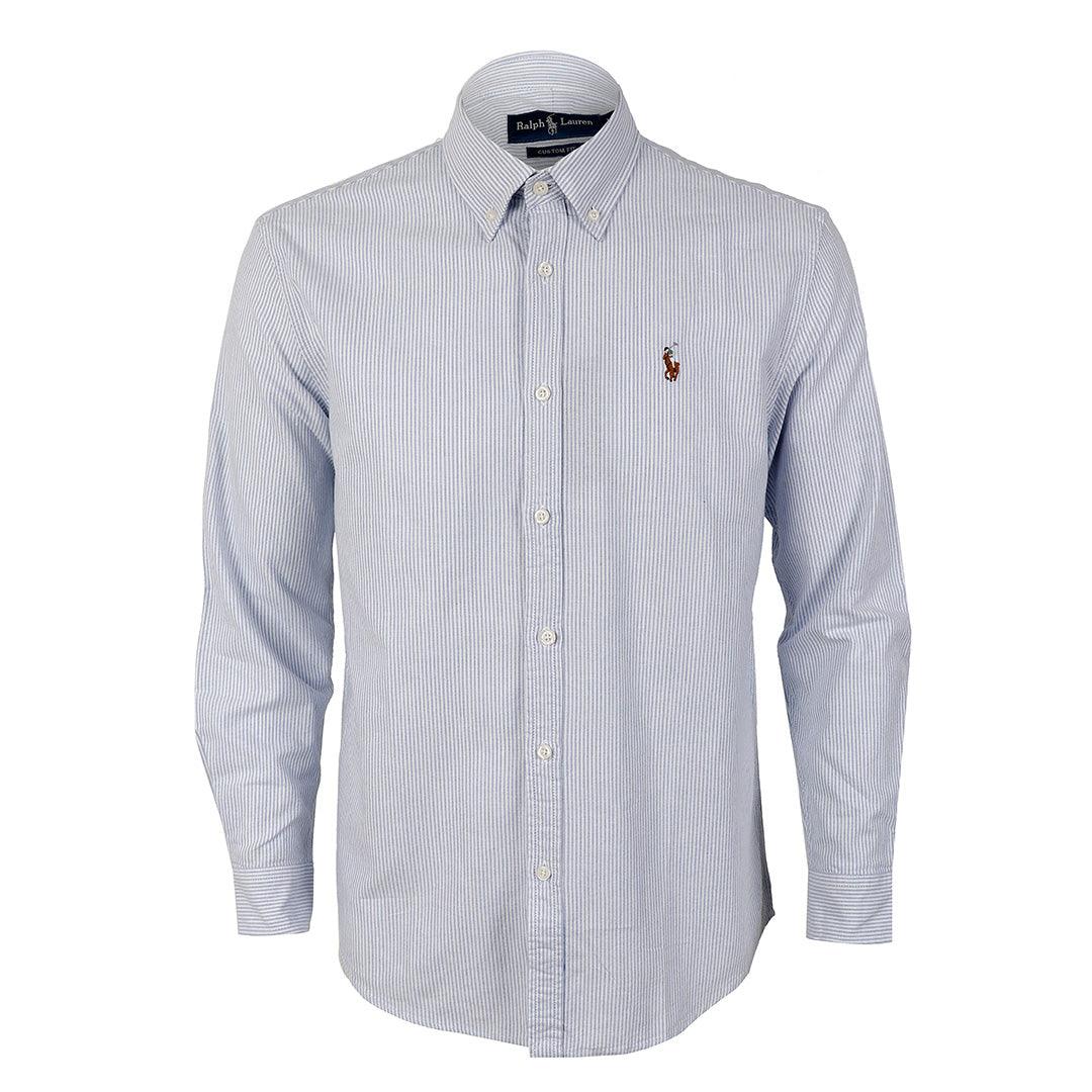 Polo Ralph Lauren Striped Standard-Fit Shirt Blue Strip For Men - Obeezi
