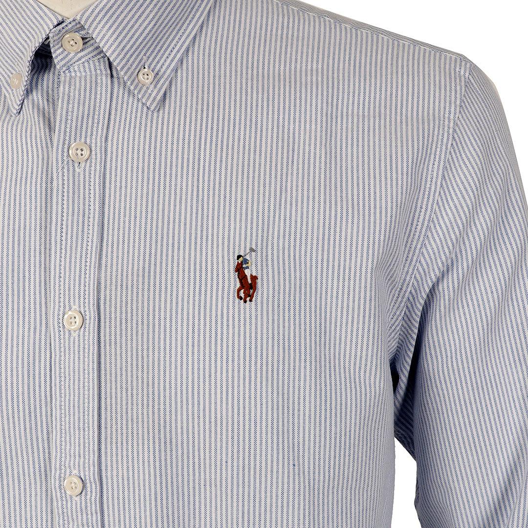 Polo Ralph Lauren Striped Standard-Fit Shirt Blue Strip For Men - Obeezi