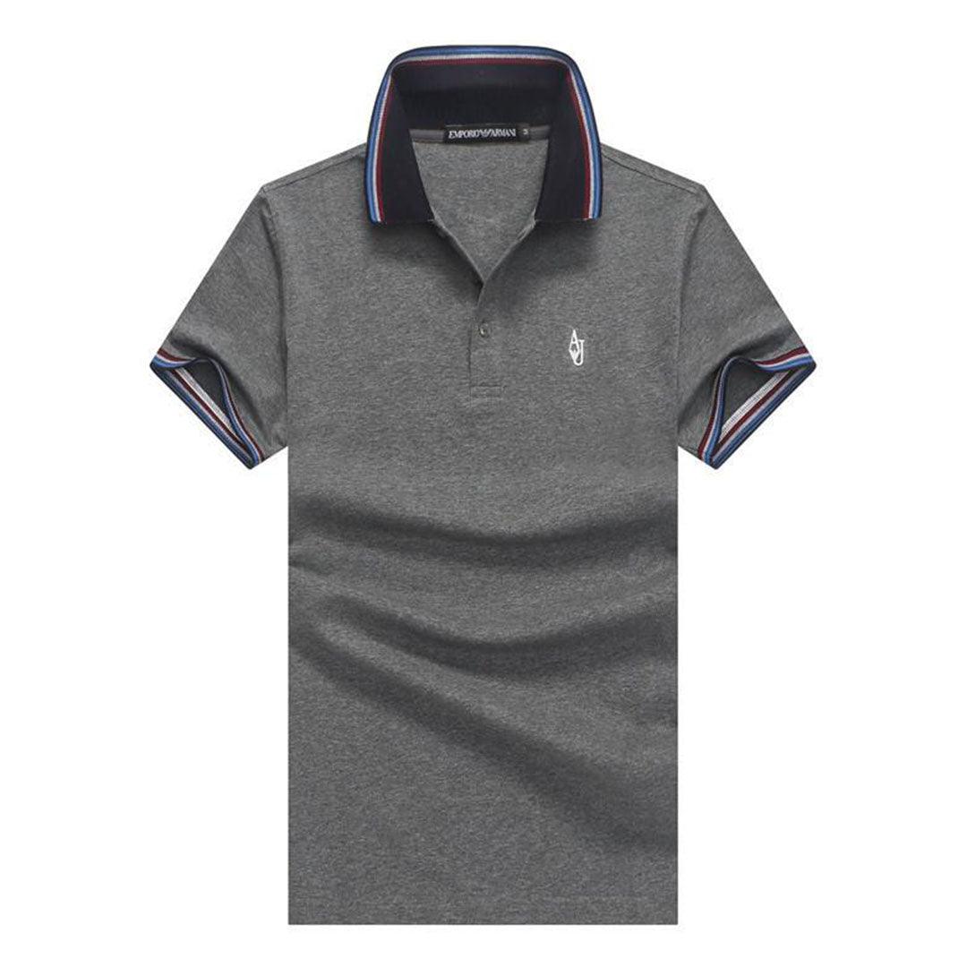 Polo Shirts Men's Logo Embroidered-Ash - Obeezi