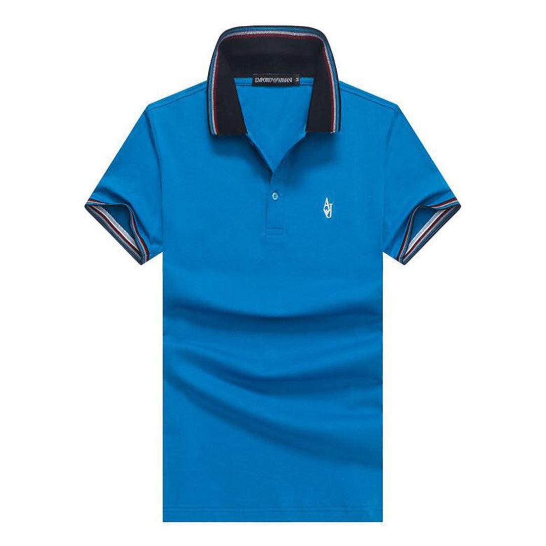 Polo Shirts Men's Logo Embroidered-Blue - Obeezi