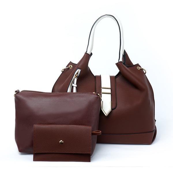 Prado Authentic Premium Leather Bag Set of 3 - Brown - Obeezi.com