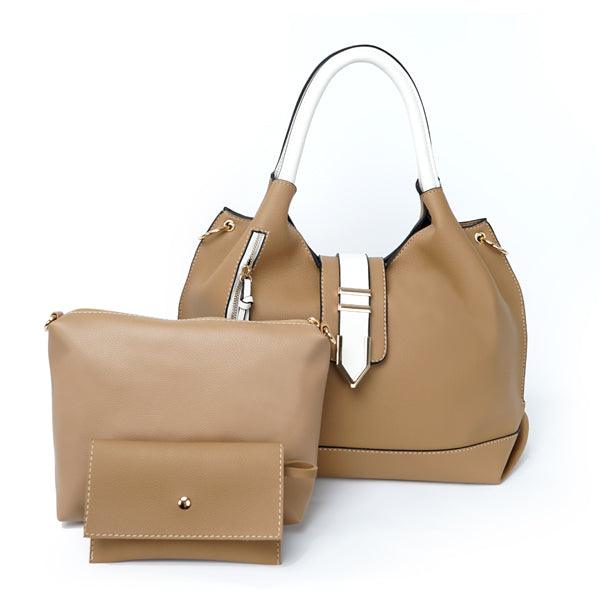 Prado Authentic Premium Leather Bag Set of 3 - Brown - Obeezi.com