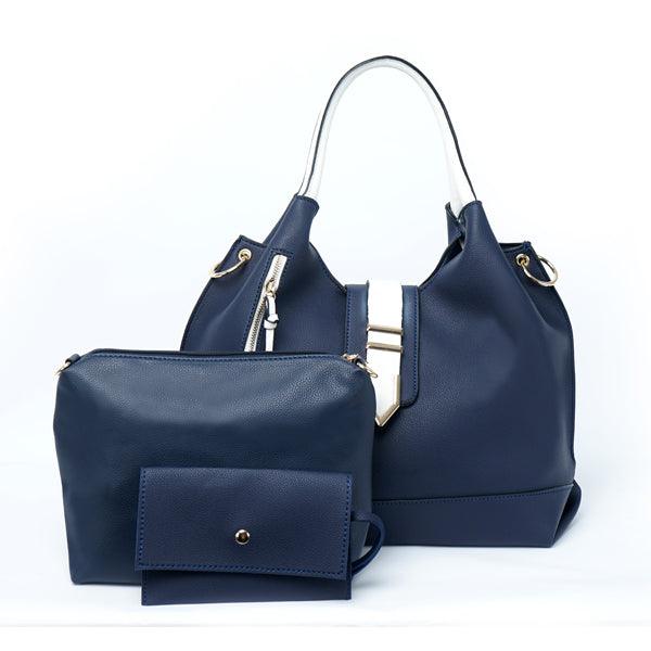 Prado Authentic Premium Leather Bag Set of 3 - DarkBlue - Obeezi.com