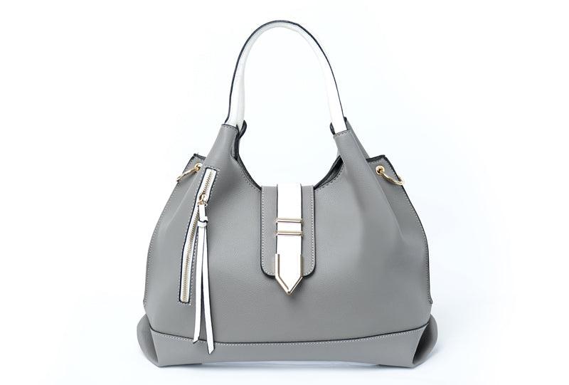 Prado Authentic Premium Leather Bag Set of 3 - Grey - Obeezi.com