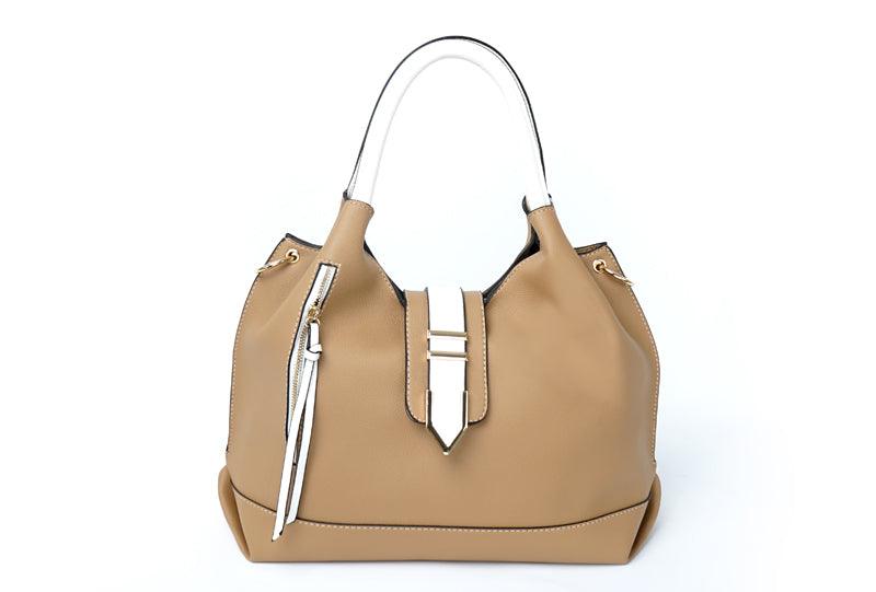 Prado Authentic Premium Leather Bag Set of 3 - Khaki - Obeezi.com