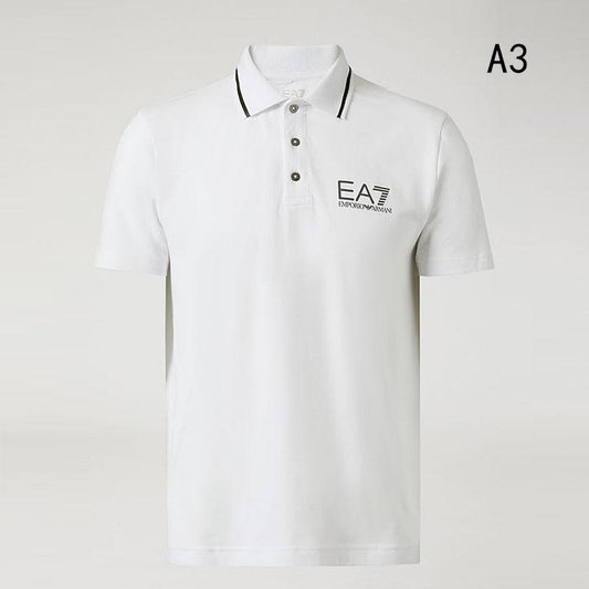 Print Chest White Polo Shirt - Obeezi