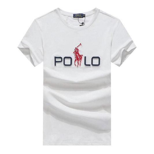 Prl Big Red Pony Player Cotton T-shirt-White - Obeezi