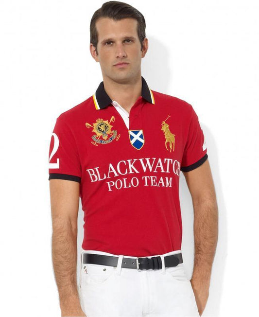 PRL Black Watch 1996 Red Lauren Shorts Polo - Obeezi