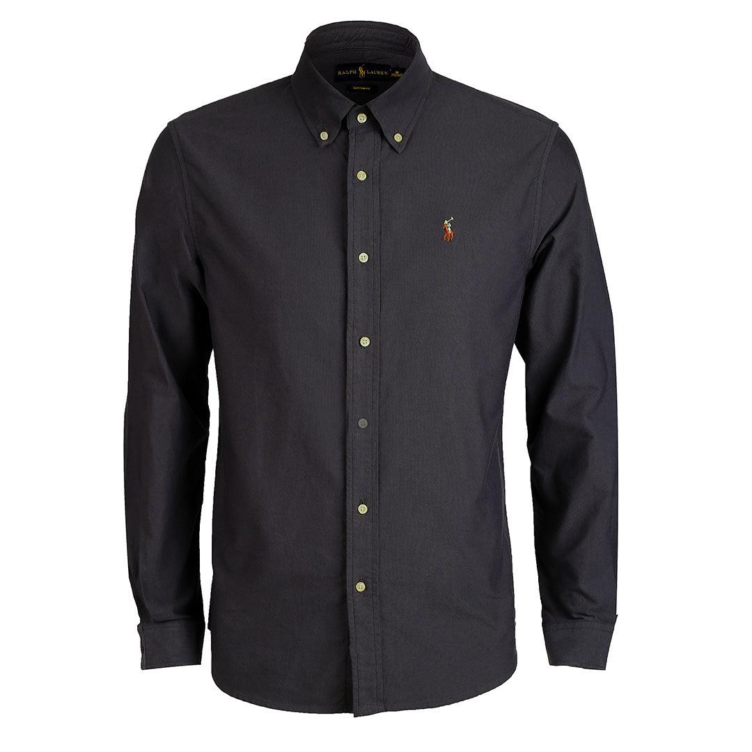 PRL Camp Collar Long Sleeve Shirt-Grey - Obeezi.com