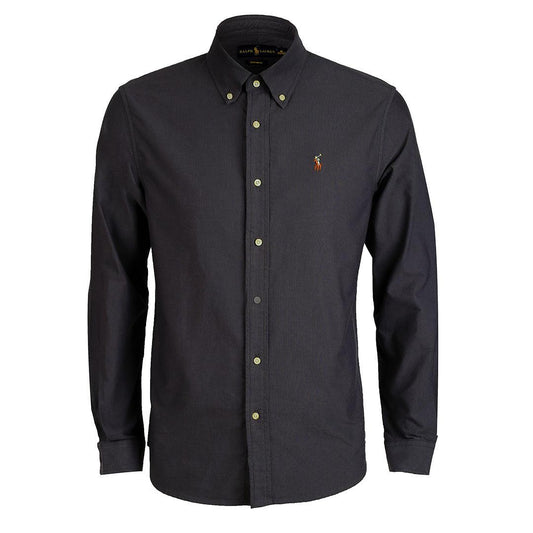 PRL Camp Collar Long Sleeve Shirt-Grey - Obeezi.com