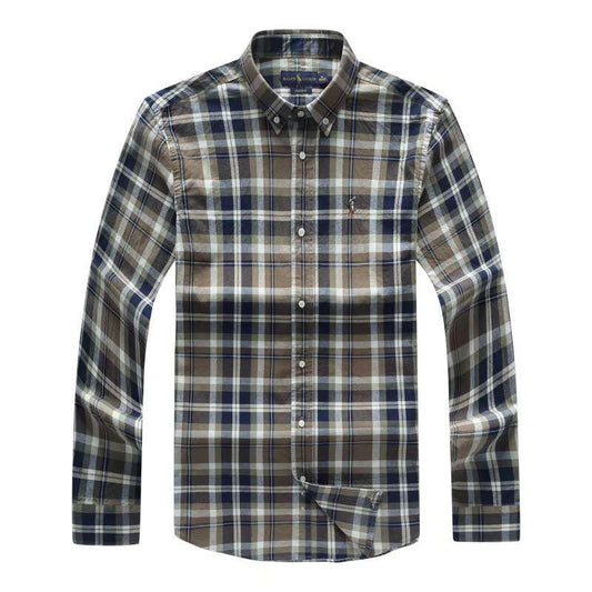 PRL Checkered Black Grey Custom Long sleeve Shirt - Obeezi