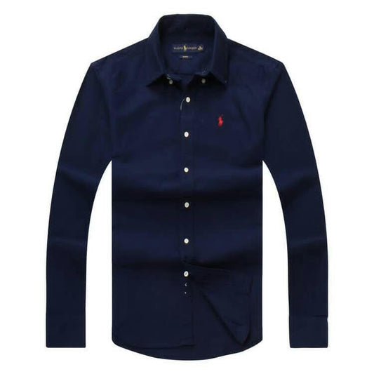 PRL Classic Fit Men's Longsleeve Shirt Navyblue - Obeezi