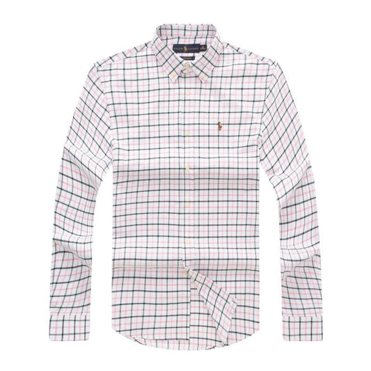 PRL Classic Fit Striped Oxford Shirt-Pink - Obeezi.com