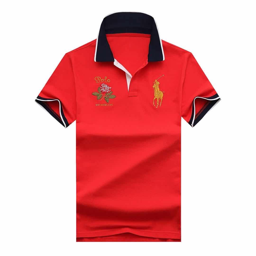 Prl Crest-embellished Polo Shirt - Red - Obeezi