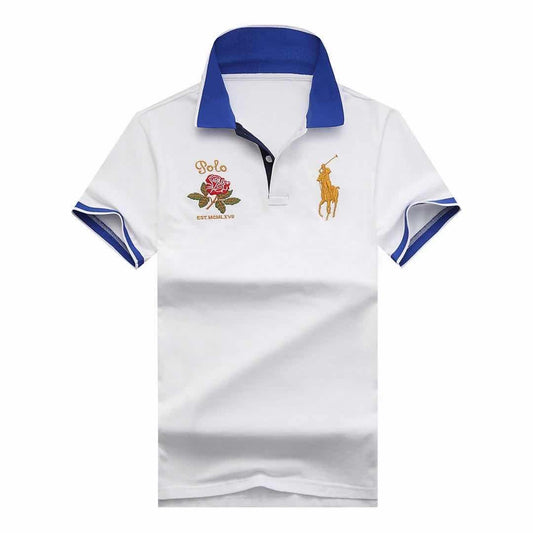 Prl Crest-embellished Polo Shirt - White - Obeezi