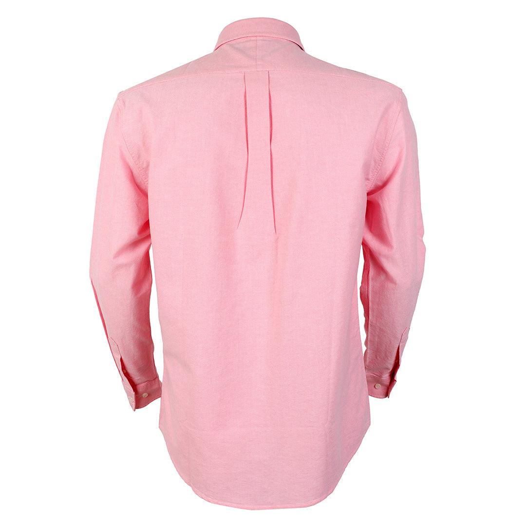 PRL Custom Fit Button-Down With Small Pony Logo Pink Longsleeve Shirt - Obeezi