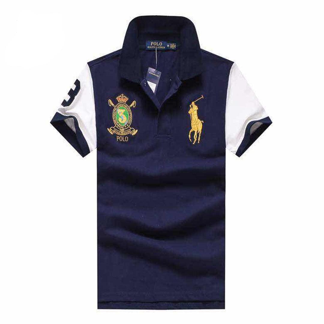 PRL Custom Fit Crown Big Pony 1967 NavyBlue polo Shirt - Obeezi