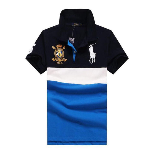 PRL Custom Fit Crown Big Pony 1967 NavyBlue White Blue polo Shirt - Obeezi