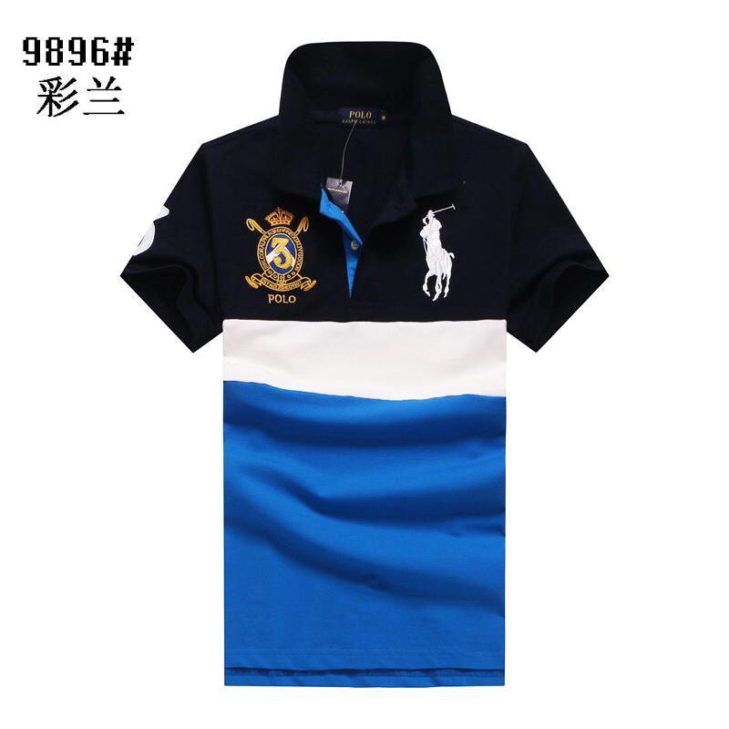 PRL Custom Fit Crown Big Pony 1967 NavyBlue White Blue polo Shirt - Obeezi