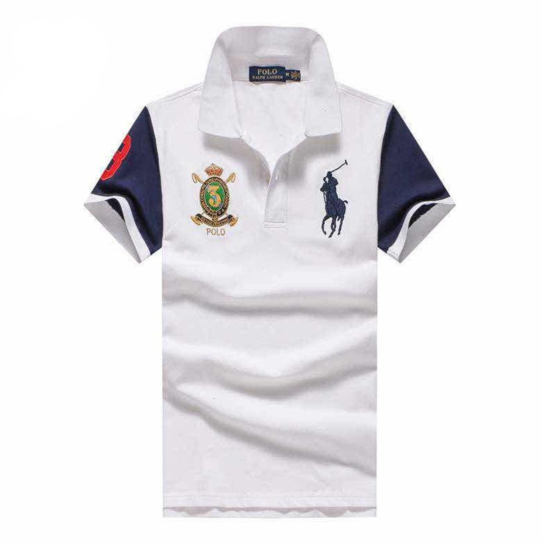 PRL Custom Fit Crown Big Pony 1967 White polo Shirt - Obeezi