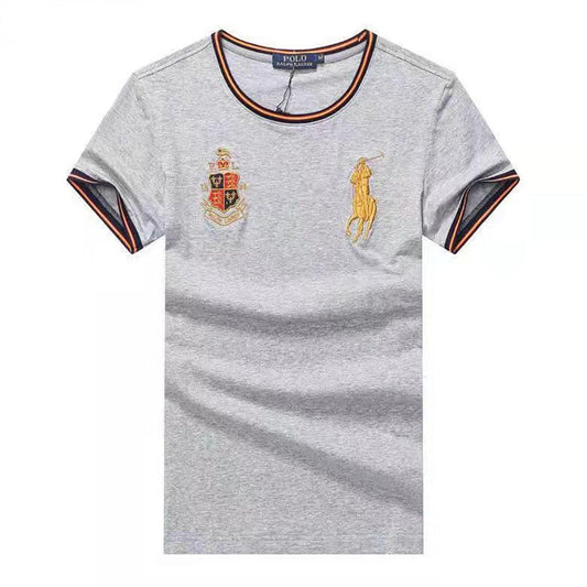 PRL Custom Fit Horseman Logo Designed Cotton T-shirt - Ash - Obeezi.com