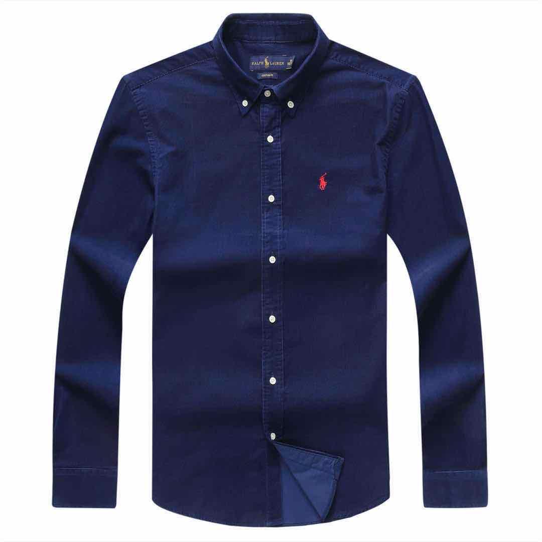 PRL Custom Fit Oxford NavyBlue Cotton Shirt - Obeezi