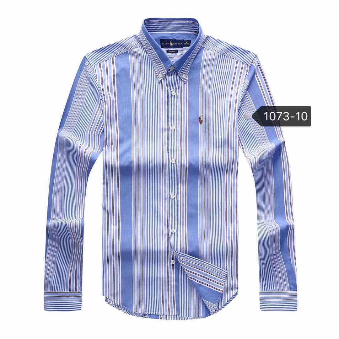 PRL Custom Fit Striped Shirt- Blue - Obeezi