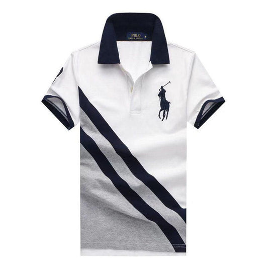 PRL Custom Fitted Big Pony Diagonal Patterned Polo Shirt - Obeezi