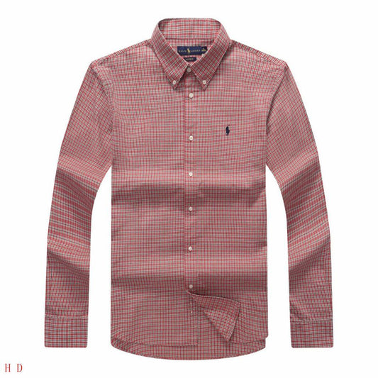 PRL Custom Men's Casual Red Check Longsleeve Shirt - Obeezi
