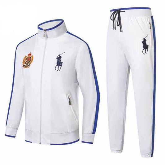 Prl Est Badge And Logo Design White Tracksuit - Obeezi