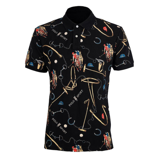 PRL Exquisite Black Cotton Full designed Polo Shirt - Obeezi.com