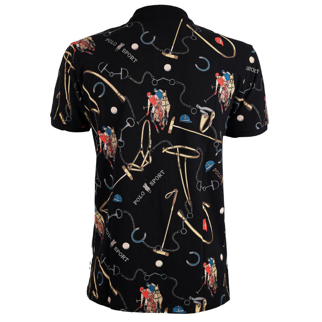 PRL Exquisite Black Cotton Full designed Polo Shirt - Obeezi.com