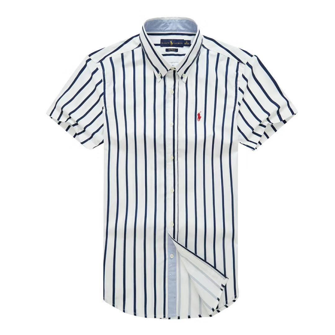 PRL Fit Button-Down White Red Custom Short sleeve Shirt - Obeezi