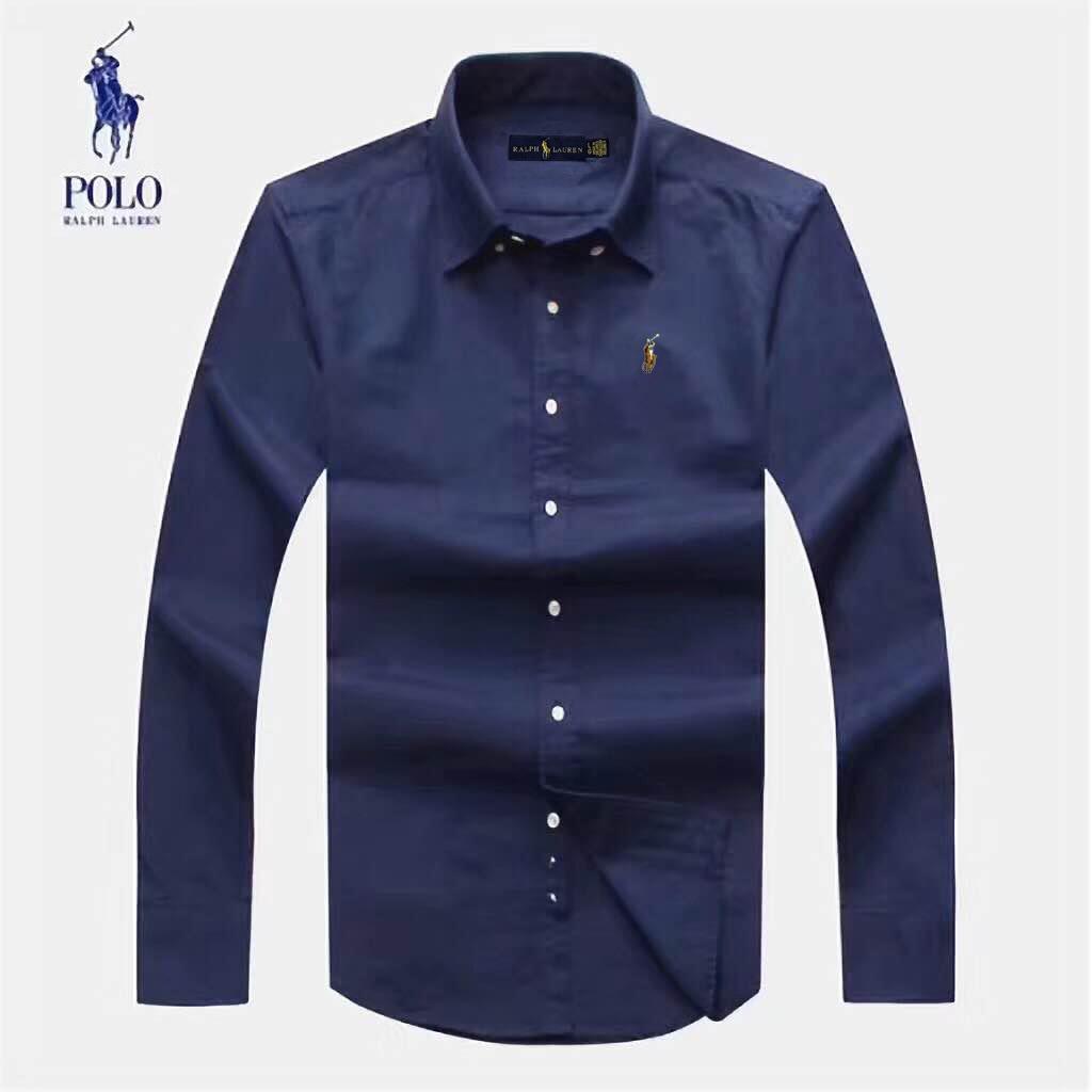 PRL Fit Oxford Button-Down Pony Logo NavyBlue Longsleeve Shirt - Obeezi