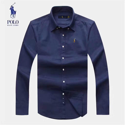 PRL Fit Oxford Button-Down Pony Logo NavyBlue Longsleeve Shirt - Obeezi