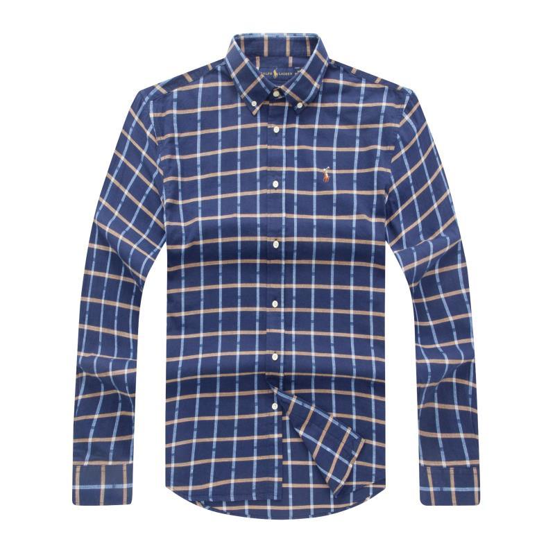 PRL High Quality Men's Long Sleeve Bold Striped Shirt- NavyBlue - Obeezi.com