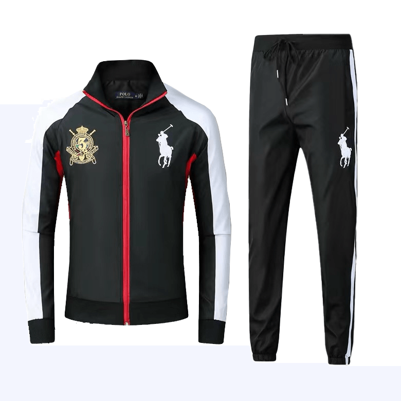 Prl Jockey Club Breathable Zip Down Polythene Tracksuit- Black - Obeezi.com