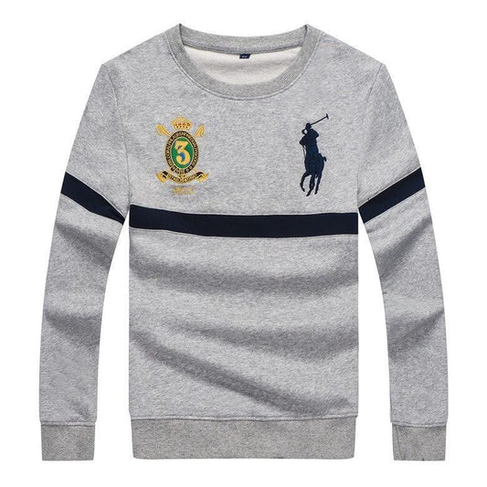 PRL Long Sleeves Embroidered Logo Sweat Shirt- Ash - Obeezi