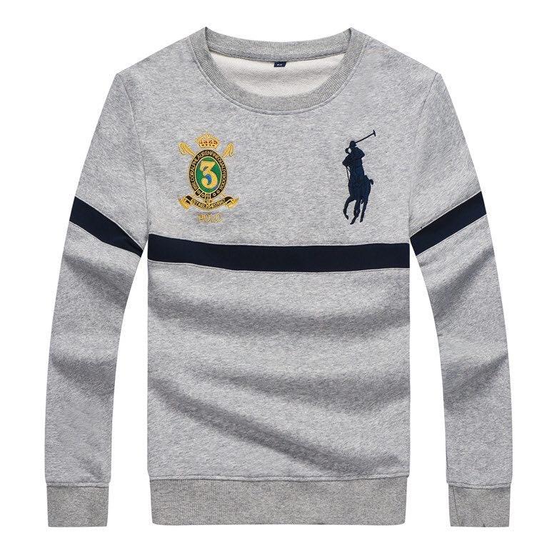 PRL Long Sleeves Embroidered Logo Sweat Shirt- Ash - Obeezi