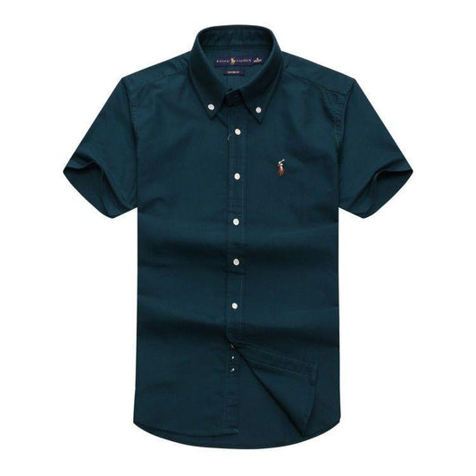 PRL Men's Classic Fit Oxford Button-Down Pony Logo Green - Obeezi
