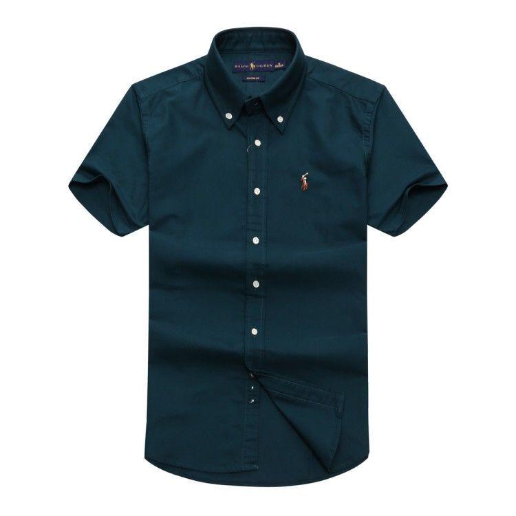 PRL Men's Classic Fit Oxford Button-Down Pony Logo Green - Obeezi