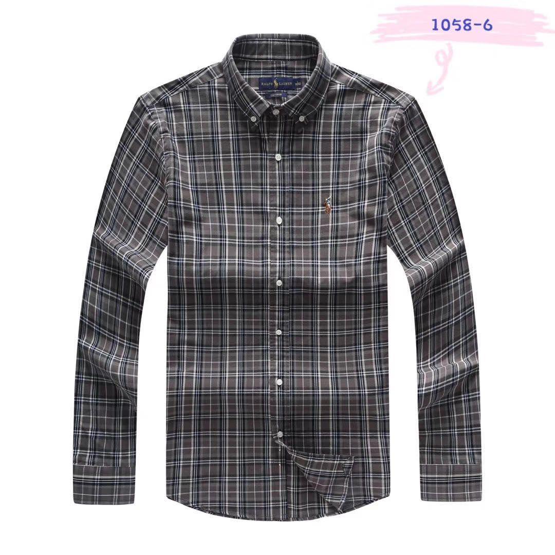 PRL Men's Custom Fit Long Sleeve Shirt-Gray - Obeezi