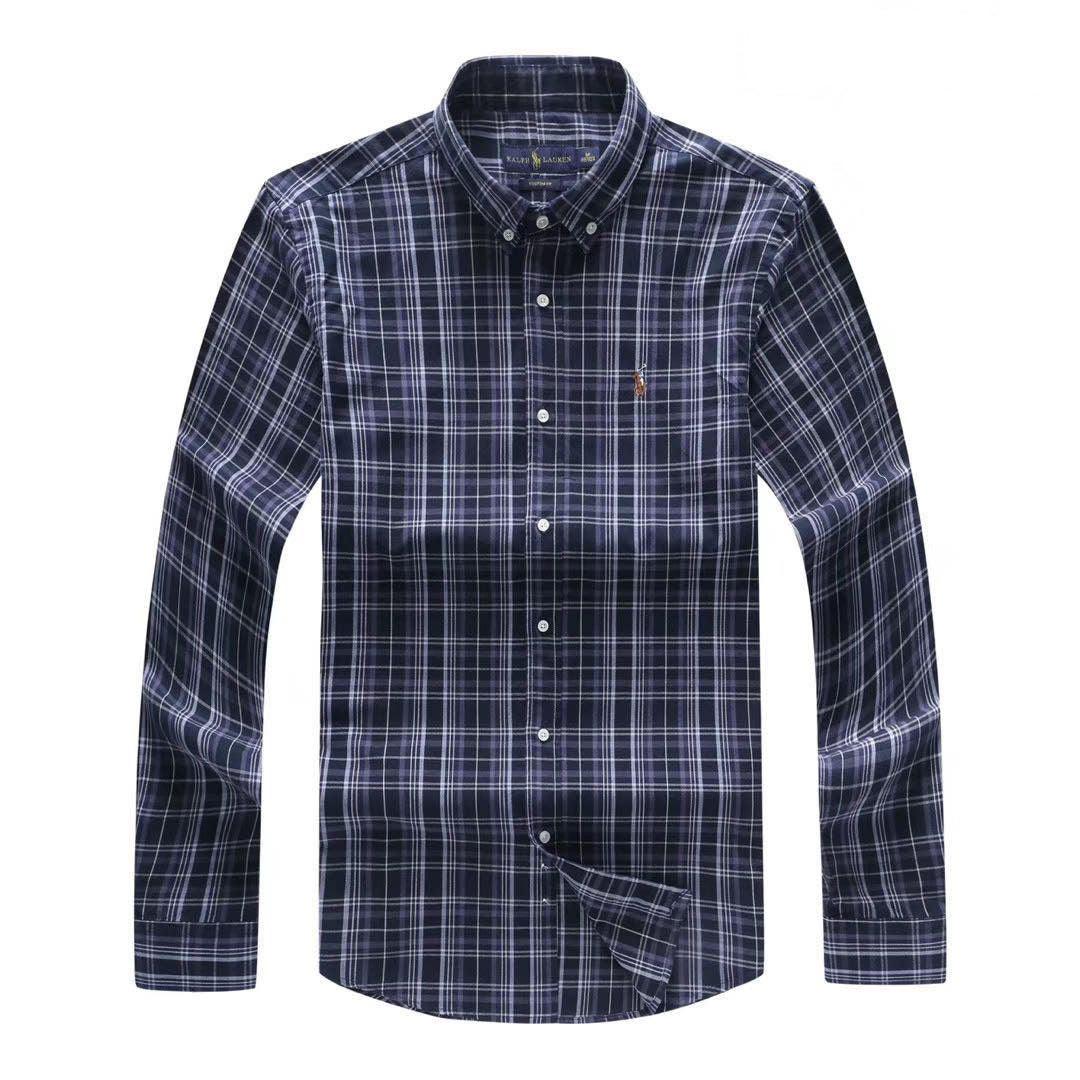 PRL Men's Custom Fit Long Sleeve Shirt-Navyblue - Obeezi