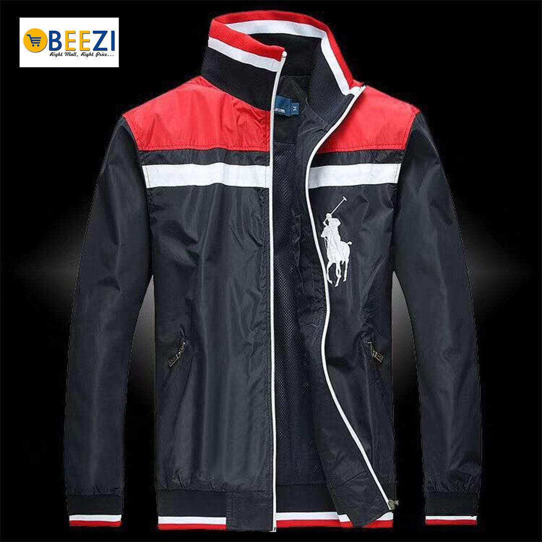 PRL Men's NavyBlue Red Longsleeves Track Jacket - Obeezi
